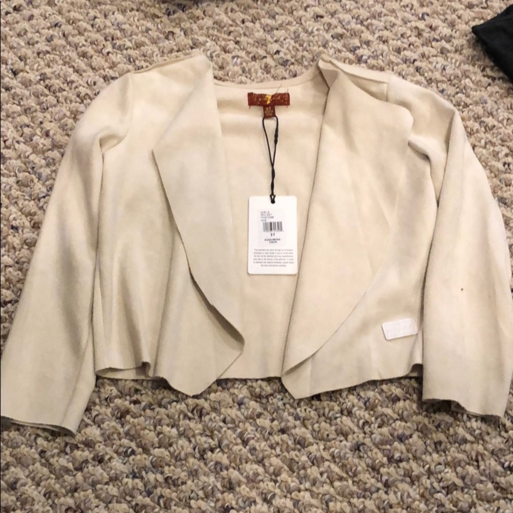 7 for all mankind girls lightweight suede  jacket